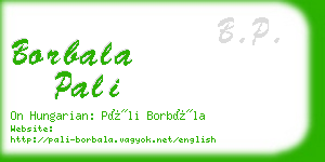 borbala pali business card